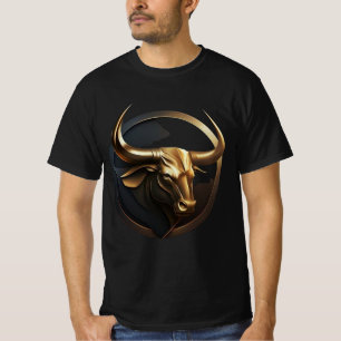 "Vector Bull : Logo Noir & Or" T-shirt imprimé