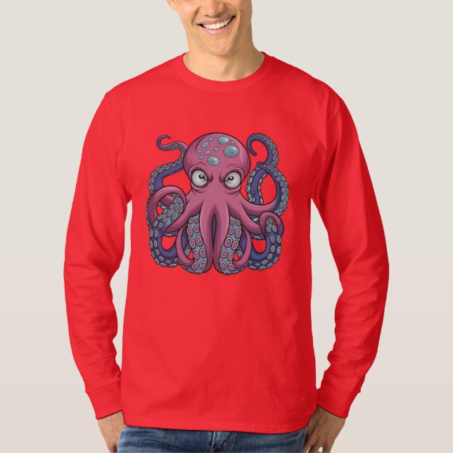 Vector Octopus Monster T-Shirt Design - Edo Ukiyo (Devant)