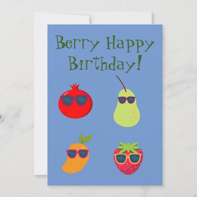 Vegan Berry Carte de voeux d'anniversaire (Devant)