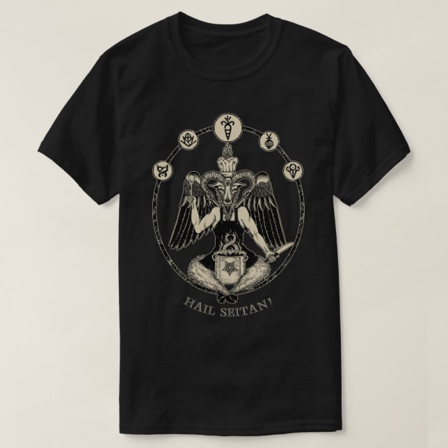 Vegan Chef Baphomet Hail Seitan! Classic T-Shirt (Design devant)