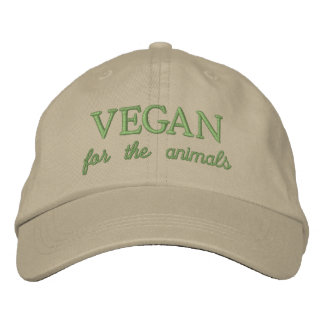 Vegan pour les animaux casquette brodé beige