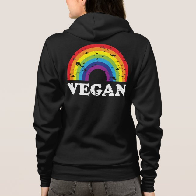 Vegan Rainbow Zip-Up Sweat - shirt à capuche (Dos)