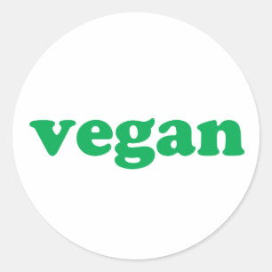 Vegan vert blanc moderne simple autocollant étique