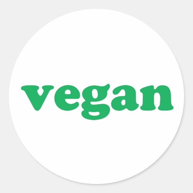 Vegan vert blanc moderne simple autocollant étique (Devant)
