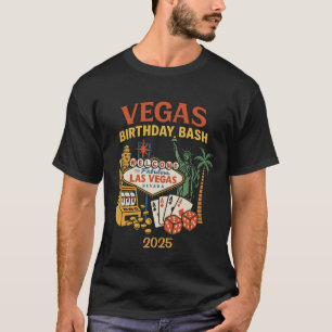 Vegas Birthday Bash Date personnalisé & T-Shirt de