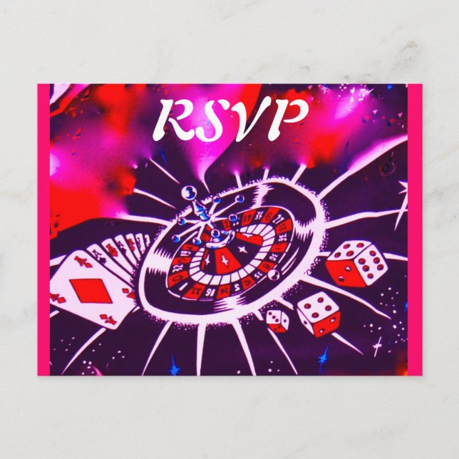 Vegas Casino Thème RSVP invitations encarts (Devant)