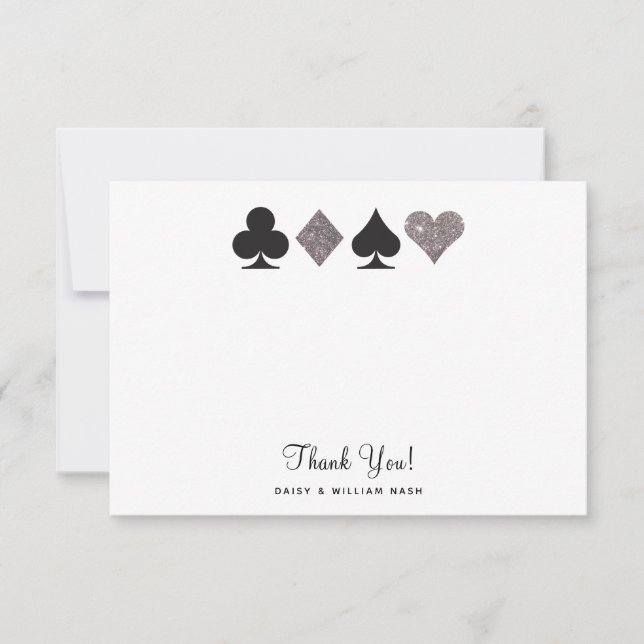 Vegas Faux Parties scintillant d'argent Carte de r (Devant)