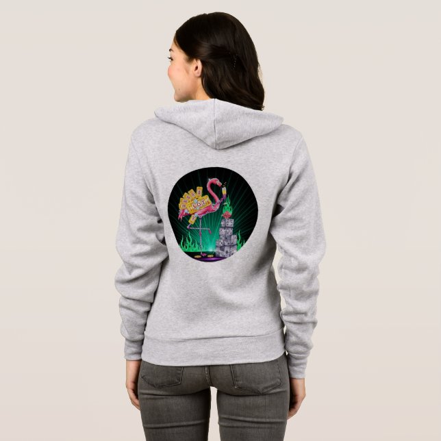 Vegas Flamant rose Sparkle Sweat - shirt à capuche (Dos entier)