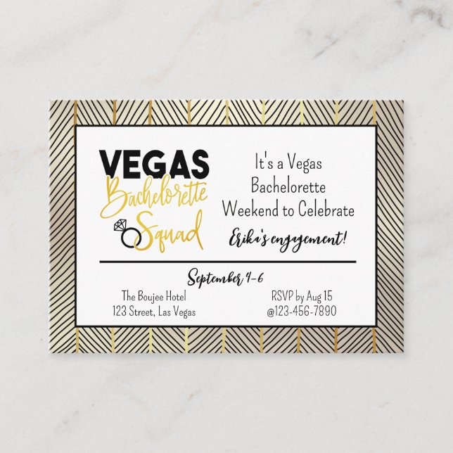 Vegas Squad Bachelorette Invitation du week-end (Devant)