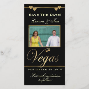 Vegas thème enregistrer la date carte photo