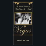 Vegas Wedding Programme Modèle<br><div class="desc">Arrière - plan noir spectaculaire et élégant avec Vegas or et deux coeurs. Super Save the Date Las Vegas cartes pour le couple Nevada lié!. Éditez facilement pour votre propre programme de mariage. Ajoutez simplement votre propre photo et texte et créez votre propre programme de mariage Vegas. Peut être customisé...</div>