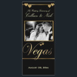 Vegas Wedding Programme Modèle<br><div class="desc">Arrière - plan noir spectaculaire et élégant avec Vegas or et deux coeurs. Super Save the Date Las Vegas cartes pour le couple Nevada lié!. Éditez facilement pour votre propre programme de mariage. Ajoutez simplement votre propre photo et texte et créez votre propre programme de mariage Vegas. Peut être customisé...</div>