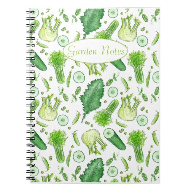 Vegetable Garden Journal aquarelle Celery Kale (Devant)