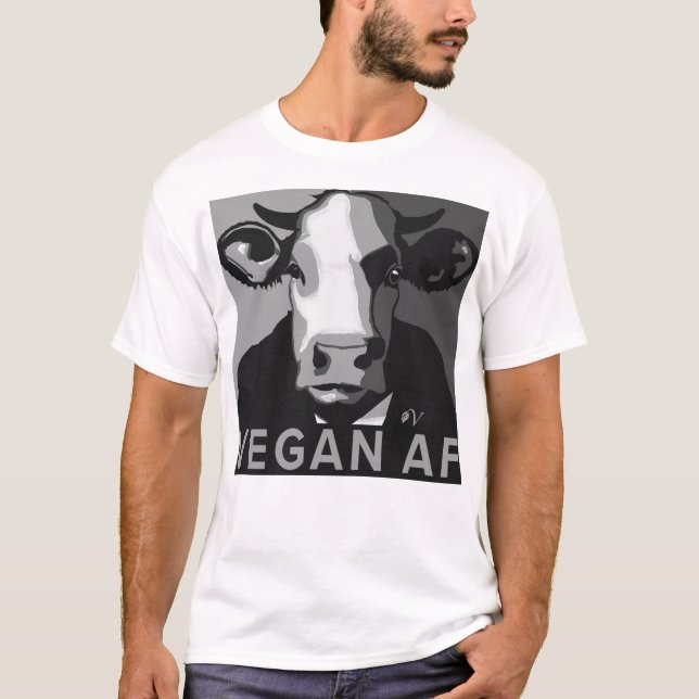 Végétal AF Pop Art Tshirt en noir et blanc (Devant)