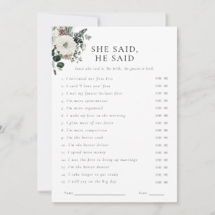 Végétal D'Hiver Floral Où Étaient-Ils Carte De Jeu