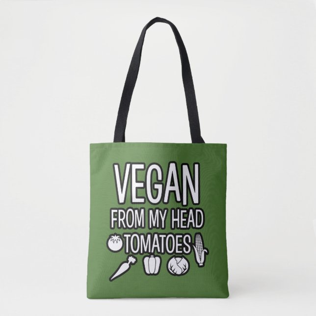 Végétalien de mon sac fourre-tout drôle à tomates (Devant)