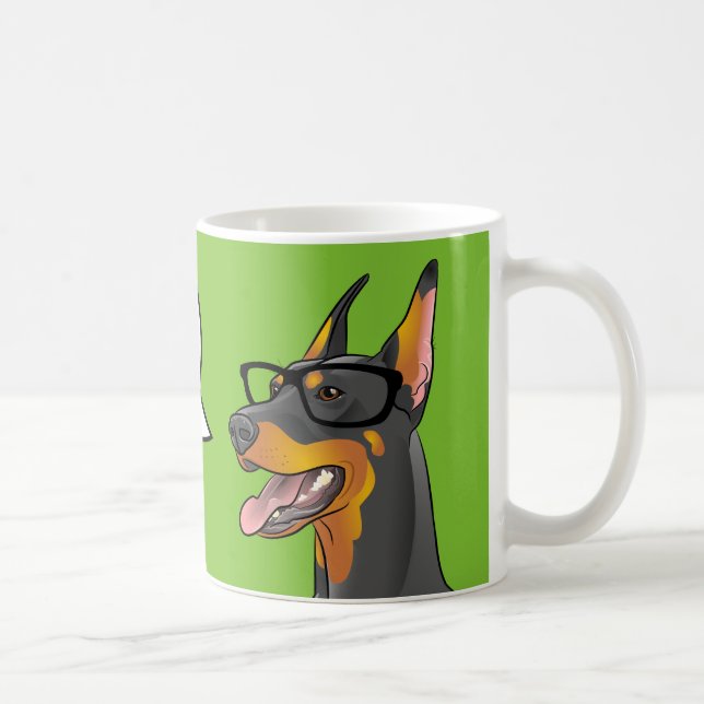 VÉGÉTALIEN ! Tasse de dobermann de hippie de chien (Droite)