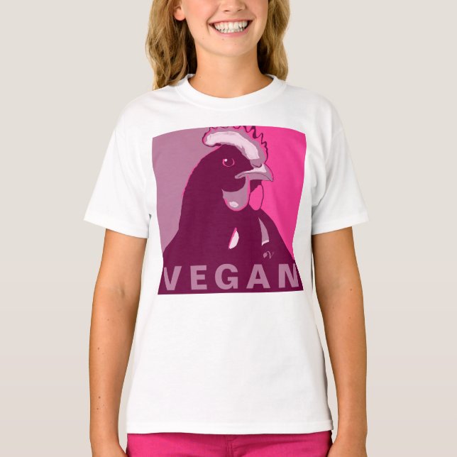 Végétan Pink Pop Art Inspiré Picken Tshirt (Devant)