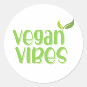 Végétan Vibes Logo Classic Round Sticker