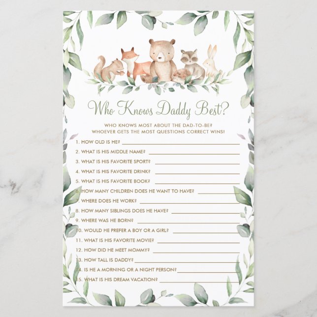 Végétation Animale Woodland Qui Connaît Papa Meill (Devant)