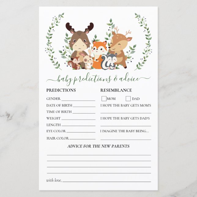 Végétation boisée Animaux Bébés Prédictions et con (Devant)