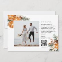 Végétation d'hiver Mariage photo Merci Qr scan
