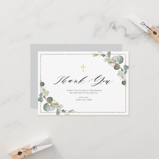 végétation eucalyptus cadre élégant carte de remer (Devant/Arrière en situation)