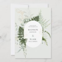 Végétation romantique Bois Wild Fern Invitation