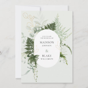 Végétation romantique Bois Wild Fern Invitation