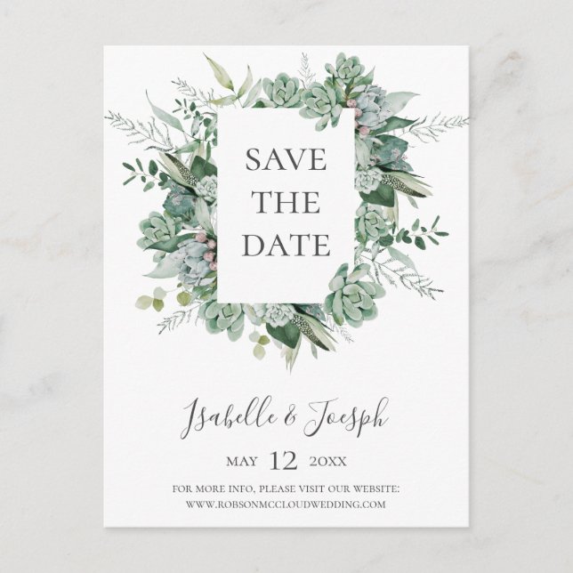 Végétation Succulente | Carte Postale d'Invitation (Devant)