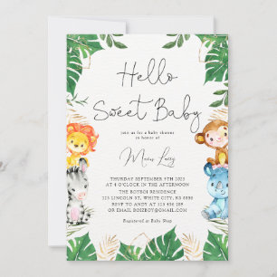 Végétation tropicale Safari Baby shower Invitation