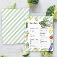 Veggie baby shower Baby Trivia | Jeu baby shower