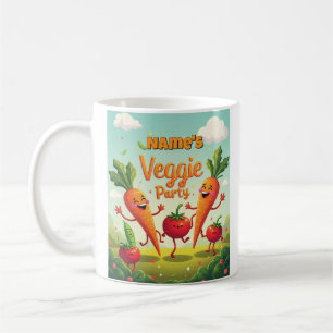 Veggie Party Cartoon Café Mug