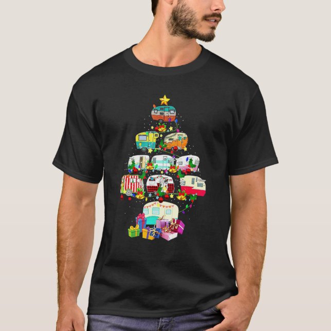 Véhicule de camping Noël Sweat Ugly Arbre de Noël  (Devant)