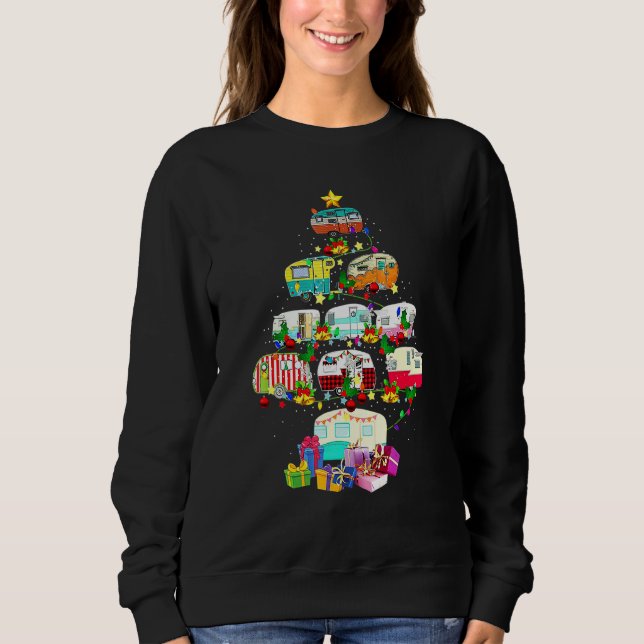 Véhicule de camping Noël Sweat Ugly Christmas Tree (Devant)