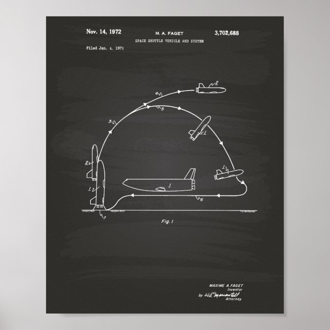 Véhicule de navette spatiale 1972 Brevet - Tableau (Devant)
