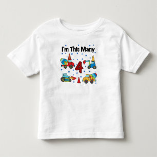 Véhicules de construction T-shirts 4e anniversaire