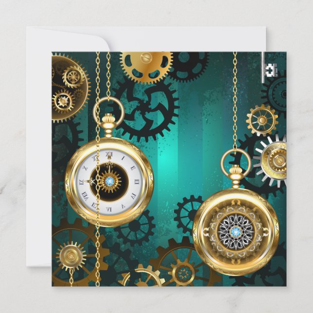 Veille bijoux Steampunk sur un Arrière - plan vert (Devant)