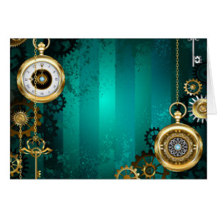 Veille bijoux Steampunk sur un Arrière - plan vert