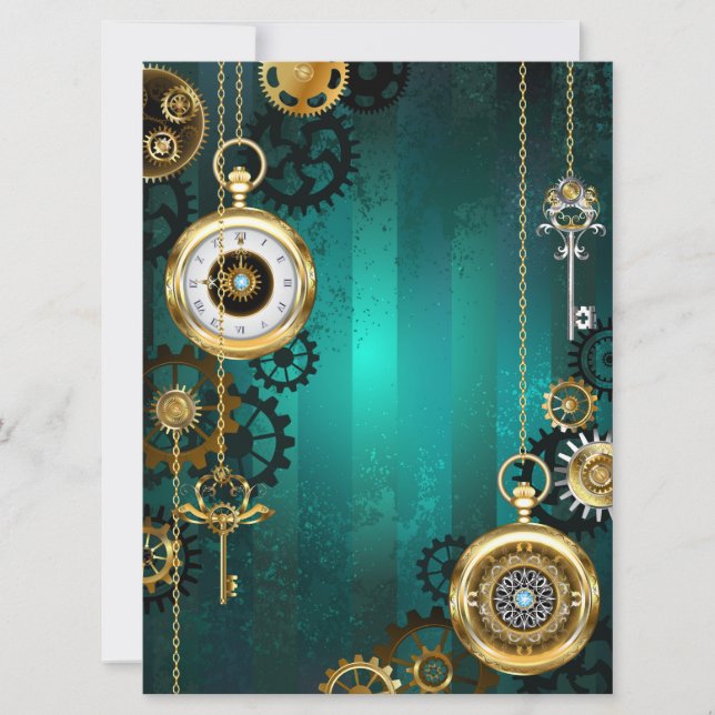 Veille bijoux Steampunk sur un Arrière - plan vert (Devant)