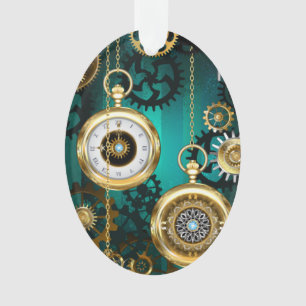 Veille bijoux Steampunk sur un Arrière - plan vert