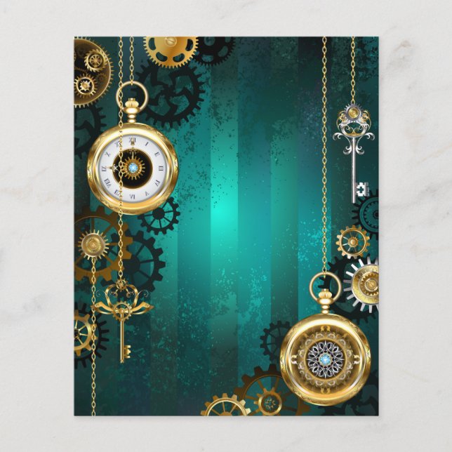 Veille bijoux Steampunk sur un Arrière - plan vert (Devant)