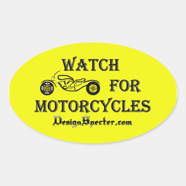 Veille Pour Les Motocyclettes Jaune - Stickers (Devant)