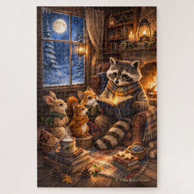 Veillée d'hiver à Pinecone Hollow en puzzle (Vertical)