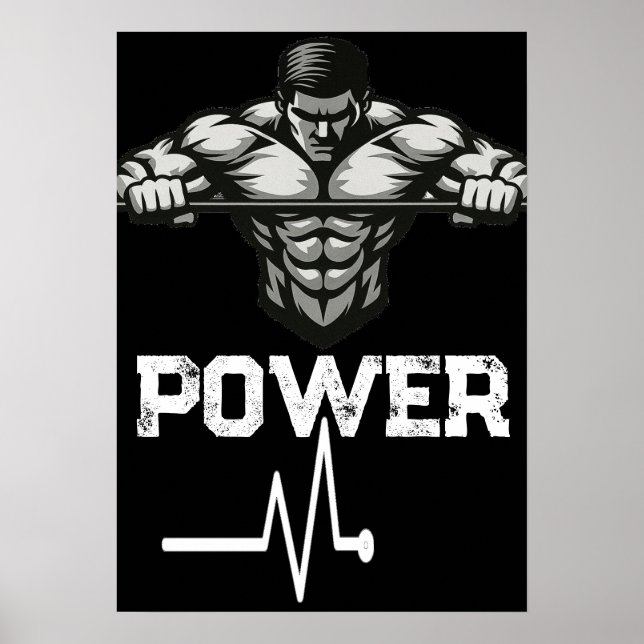Veiny Power Poster Hardcore Gym Art (Devant)