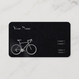Vélo à look argent en carte de visite noir