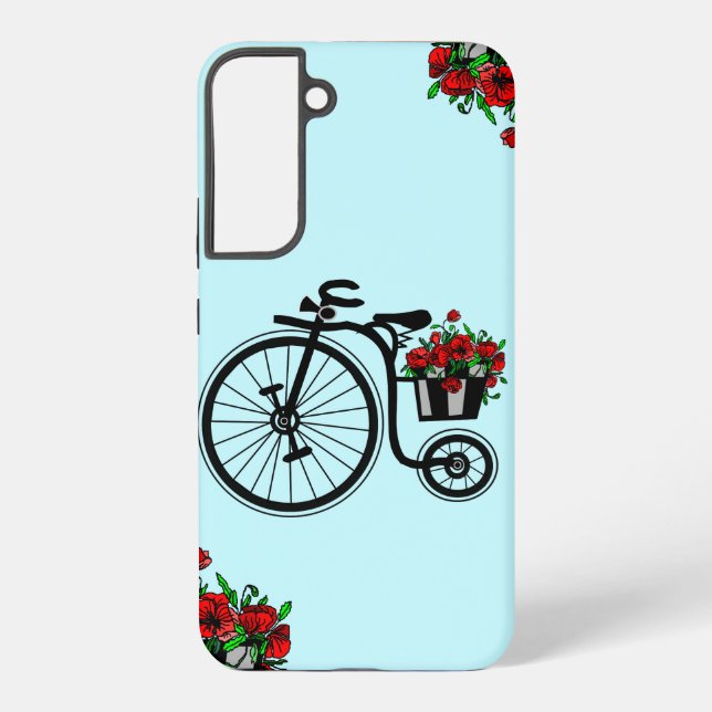 Vélo avec Fleurs Cadeau Samsung Galaxy Coque (Verso)