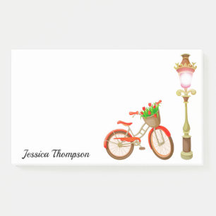 Vélo Avec Panier De Fleurs Notes Post-It