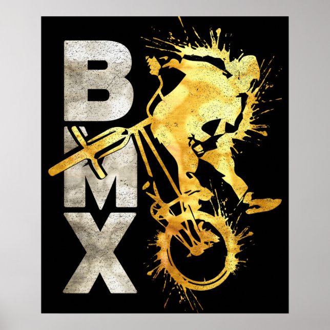 Vélo Bmx Classique | Bmx Silver Gold Poster Imprim (Devant)