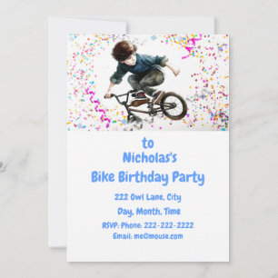 Vélo BMX Mountain Birthday Party Invitation